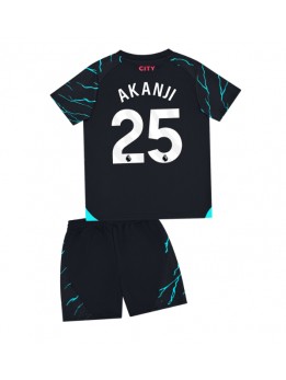 Manchester City Manuel Akanji #25 Ausweichtrikot für Kinder 2023-24 Kurzarm (+ Kurze Hosen)